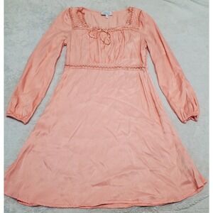 Los Angeles Atelier Peach Lace Dress 8 Boho Romantic Feminine Fairy Cottage